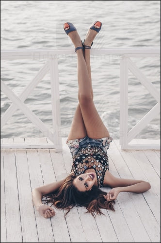 A Happy Girl On Bridge On The Beach In Resort Sweet Life Expression Commercial Images
