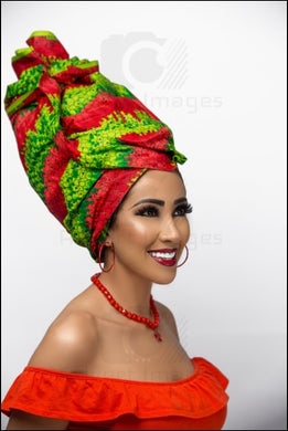 African Fair Woman Smiling Wearing A Culture Head Wrap Beauty Shoot With Make Up Red Lipstick Images