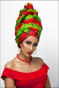 African Fair Woman Wearing A Culture Head Wrap Beauty Shoot With Make Up Red Lipstick Images